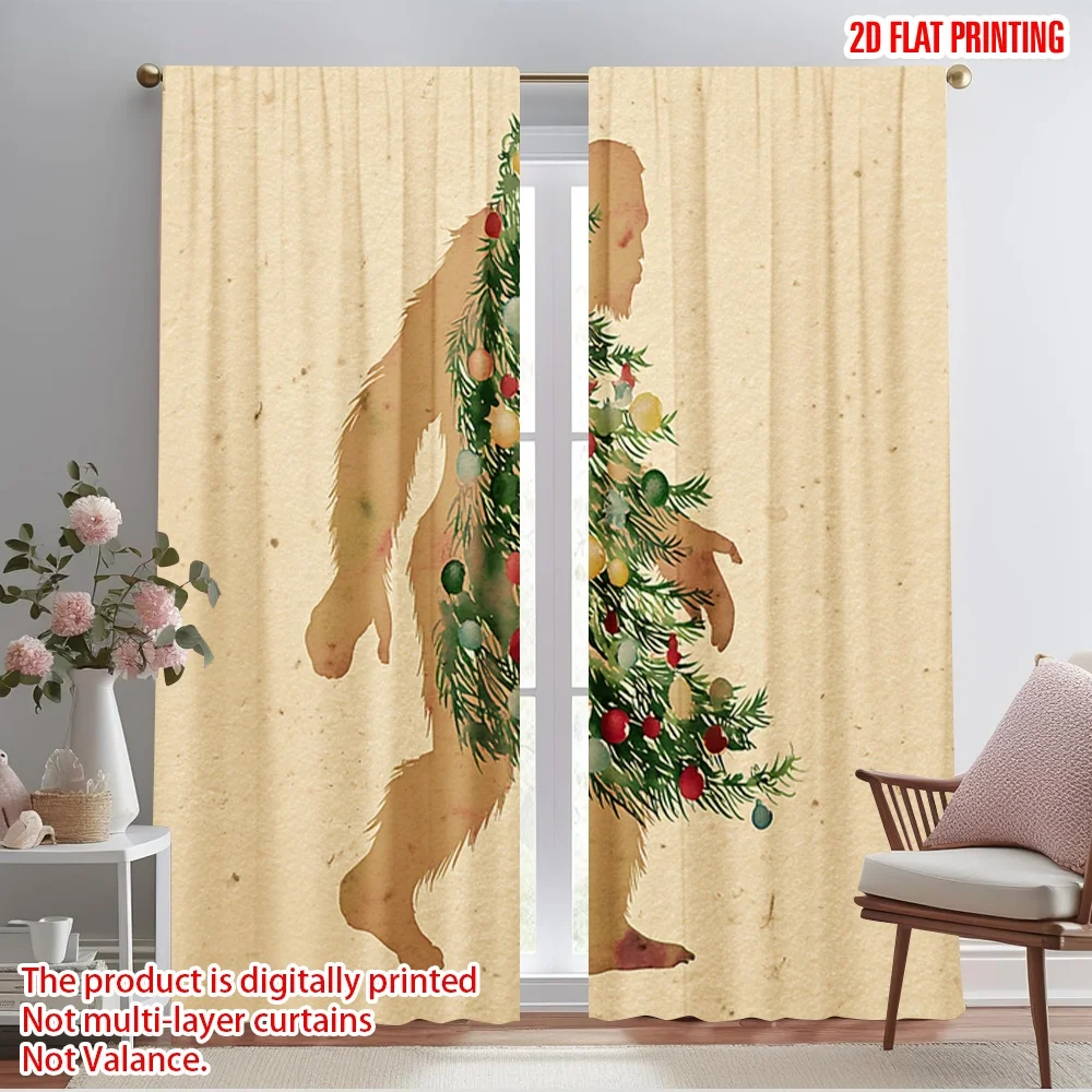 2pcs,2D plane printing Minimalist Curtains Bigfoot & Christmas Tree 100% Polyester (without rod) Holiday for Study, Living Room,
2pcs,2D plane printing Minimalist Curtains Bigfoot & Christmas Tree 100% Polyester (without rod) Holiday for Study, Living Room,