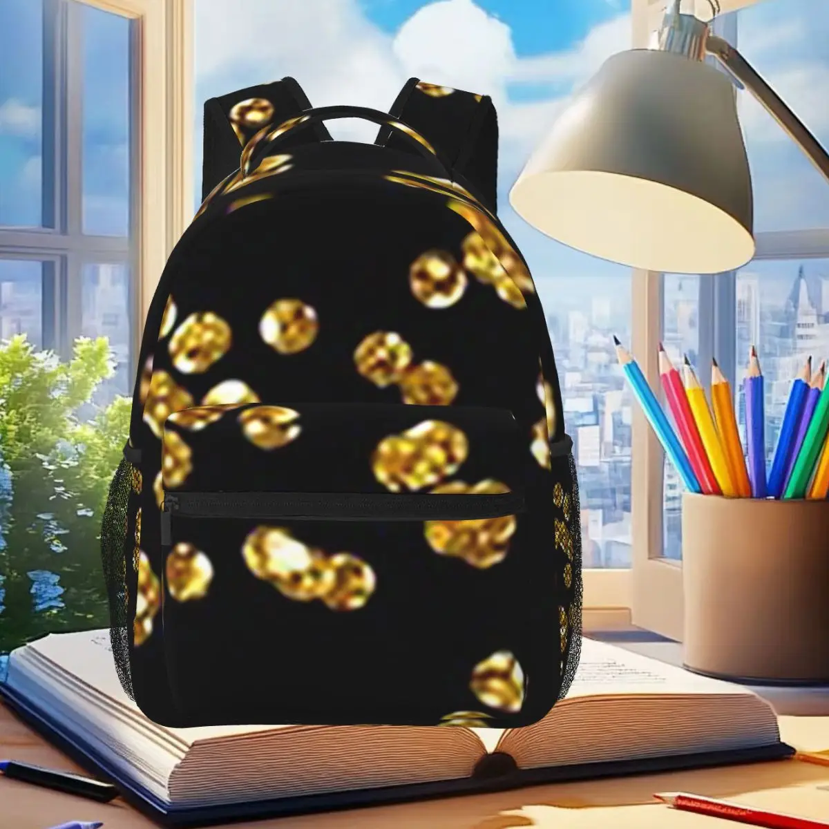 Gold Glitter Confetti Backpack Student Boys Girls BookBag Kids School Bag Computer Shoulder Bags for Men Women
Gold Glitter Confetti Backpack Student Boys Girls BookBag Kids School Bag Computer Shoulder Bags for Men Women