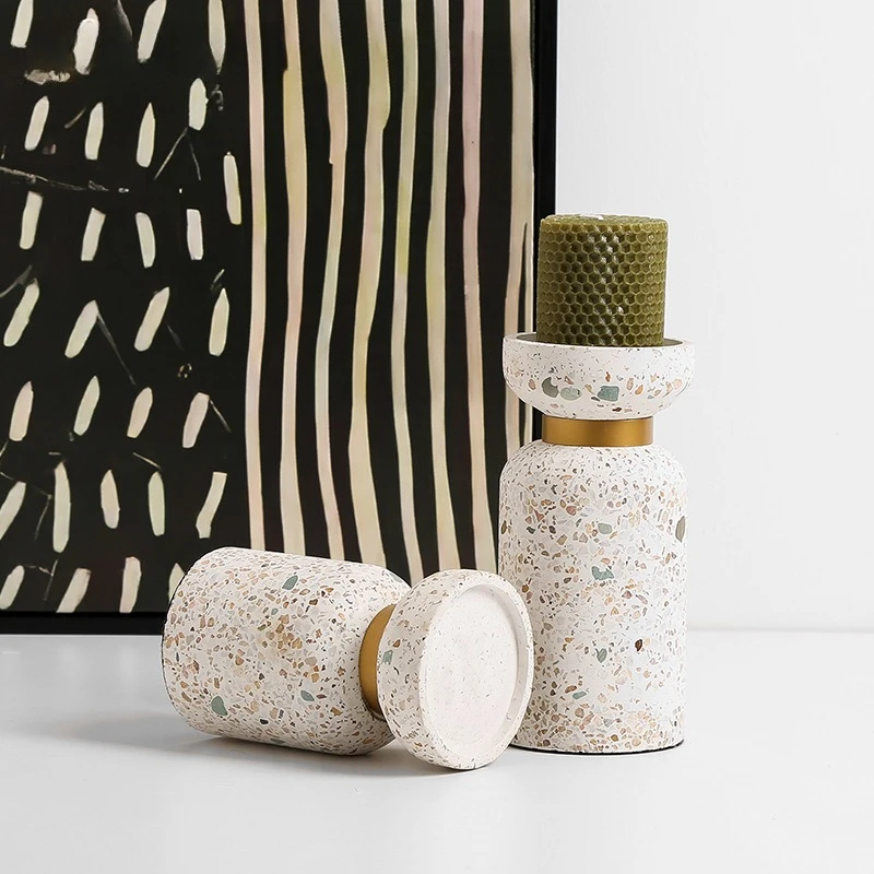 Creative light luxury simple terrazzo gold circle small candle holder, hotel exhibition hall dining table ornament
Creative light luxury simple terrazzo gold circle small candle holder, hotel exhibition hall dining table ornament