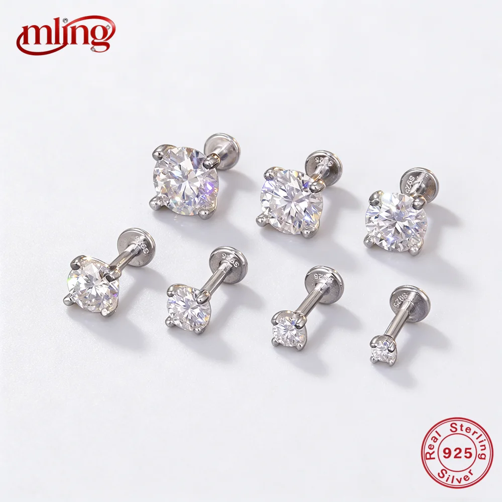 MLING 1PC 0.03-1.2Ct Moissanite Certificate S925 Silver Sparkling Flat Head Piercing Stud Earring For Women Classic Wedding Gift
MLING 1PC 0.03-1.2Ct Moissanite Certificate S925 Silver Sparkling Flat Head Piercing Stud Earring For Women Classic Wedding Gift