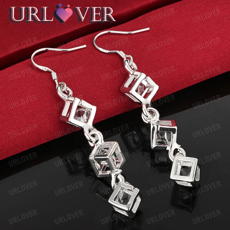 Fashion 925 Sterling Silver Square Drop Earring Classic Zircon Women Engagement Wedding Party Birthday Gift Jewelry Accessories
Fashion 925 Sterling Silver Square Drop Earring Classic Zircon Women Engagement Wedding Party Birthday Gift Jewelry Accessories