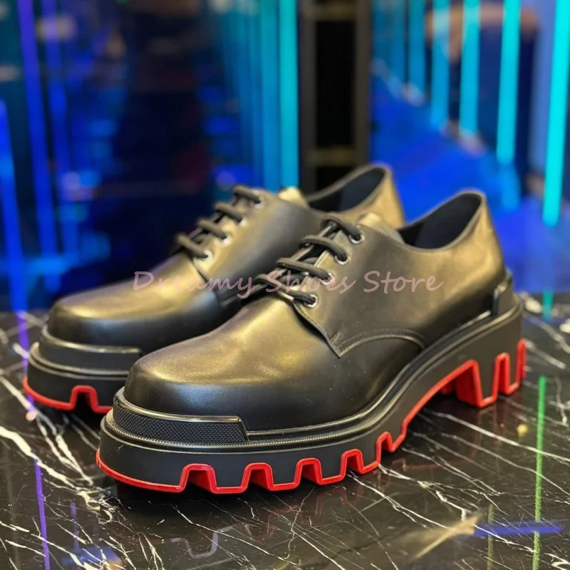 Men's Leather Lace Up Platform Oxford Shoes Black Thick Bottom Wavy Lines Business Shoes Male Luxury Formal Party Office Shoes
Men's Leather Lace Up Platform Oxford Shoes Black Thick Bottom Wavy Lines Business Shoes Male Luxury Formal Party Office Shoes