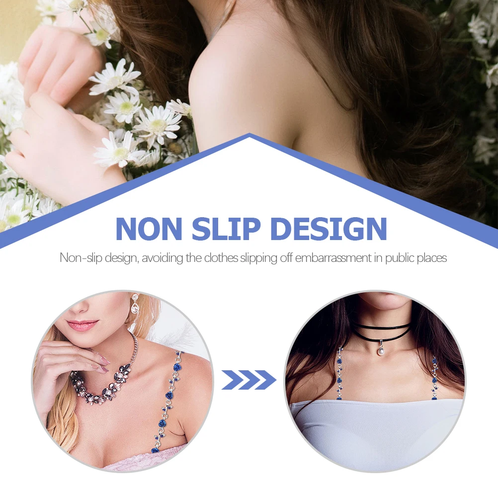 Anti-slip Shoulder Straps for Women Bras Rhinestone Decorated Durable Invisible Underwear Strap Replacement Bra Accessories Long 
Anti-slip Shoulder Straps for Women Bras Rhinestone Decorated Durable Invisible Underwear Strap Replacement Bra Accessories Long