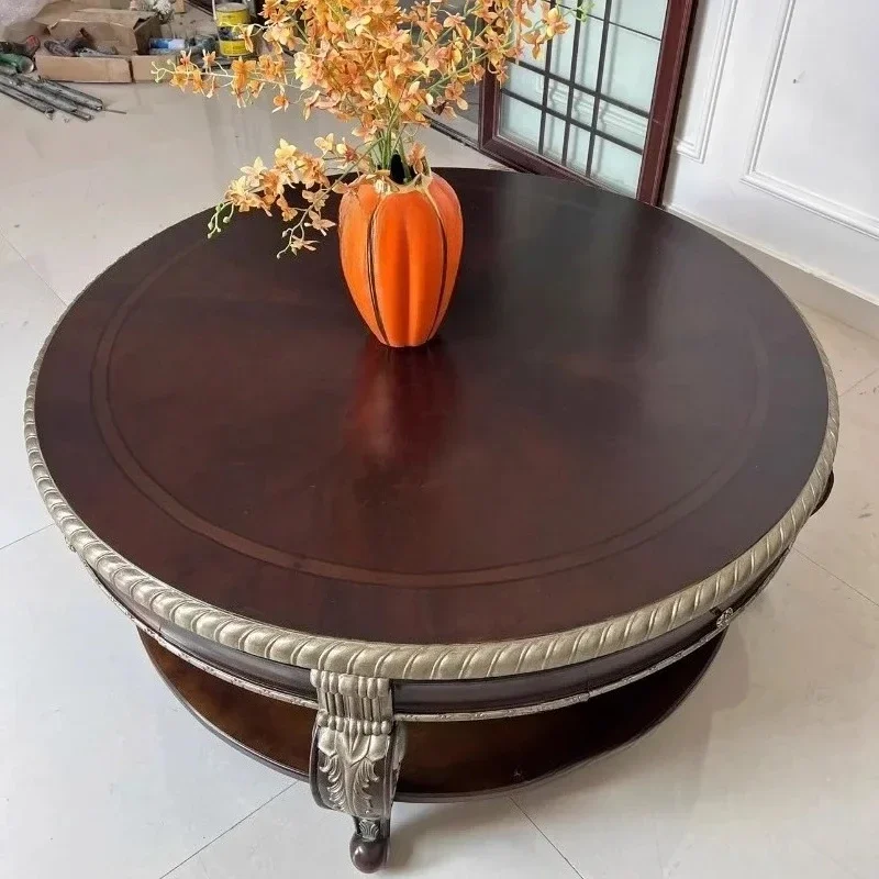 For Manor solid wood carving flower round large coffee table French tracing silver coffee table
For Manor solid wood carving flower round large coffee table French tracing silver coffee table
