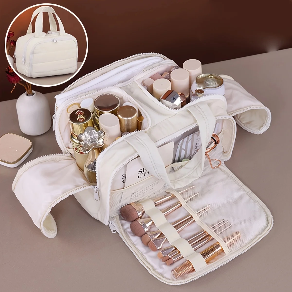Portable Side Zipper Fabric Cosmetic Storage Bag Large Capacity For Business Trips Toiletries Organizing Bag Makeup Beauty Bags
Portable Side Zipper Fabric Cosmetic Storage Bag Large Capacity For Business Trips Toiletries Organizing Bag Makeup Beauty Bags