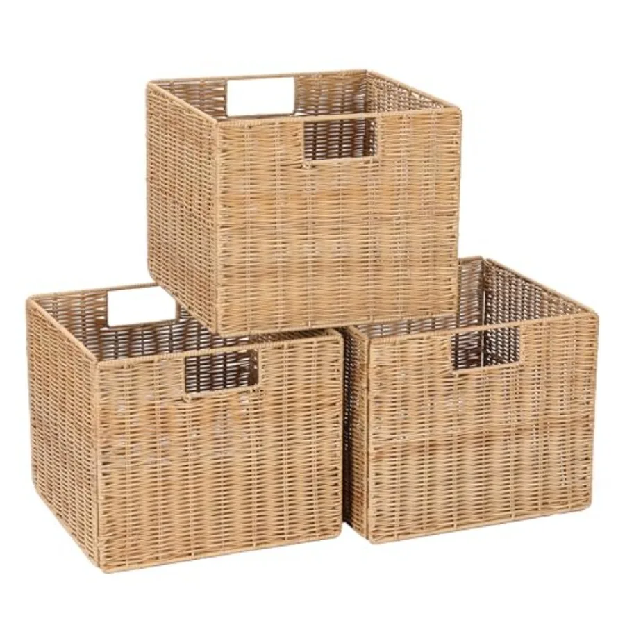 12X12X10in Plastic Wicker Storage Basket, Collapsible Wicker Cube Storage for Shelves, Woven Plastic Storage Basket for Pantry,
12X12X10in Plastic Wicker Storage Basket, Collapsible Wicker Cube Storage for Shelves, Woven Plastic Storage Basket for Pantry,