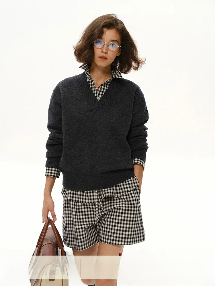 Who TAOZI 00% Wool V-Ne Knitwear Loose Long Sve Overhead Top Simple Sle for Women Commuting Autumn New Arrival
Who TAOZI 00% Wool V-Ne Knitwear Loose Long Sve Overhead Top Simple Sle for Women Commuting Autumn New Arrival