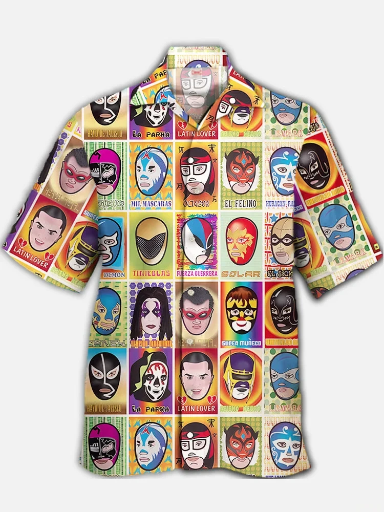 Hawaiian Men's Shirt Mexican Mask Pattern Tops Summer New Fashion Casual Beach Down Button Shirt Casual Holiday Clothing
Hawaiian Men's Shirt Mexican Mask Pattern Tops Summer New Fashion Casual Beach Down Button Shirt Casual Holiday Clothing