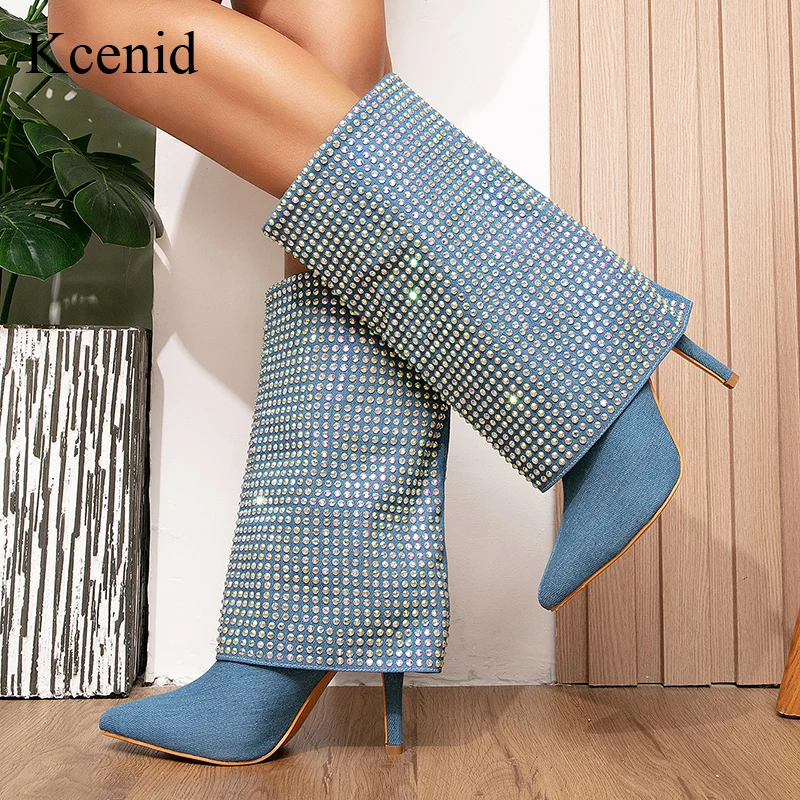 Kcenid High Quality Glitter Rhinestones Women Mid-Calf Boots Sexy Pointed Toe Pole Dance High Heels Pumps Fashion Runway Shoes
Kcenid High Quality Glitter Rhinestones Women Mid-Calf Boots Sexy Pointed Toe Pole Dance High Heels Pumps Fashion Runway Shoes