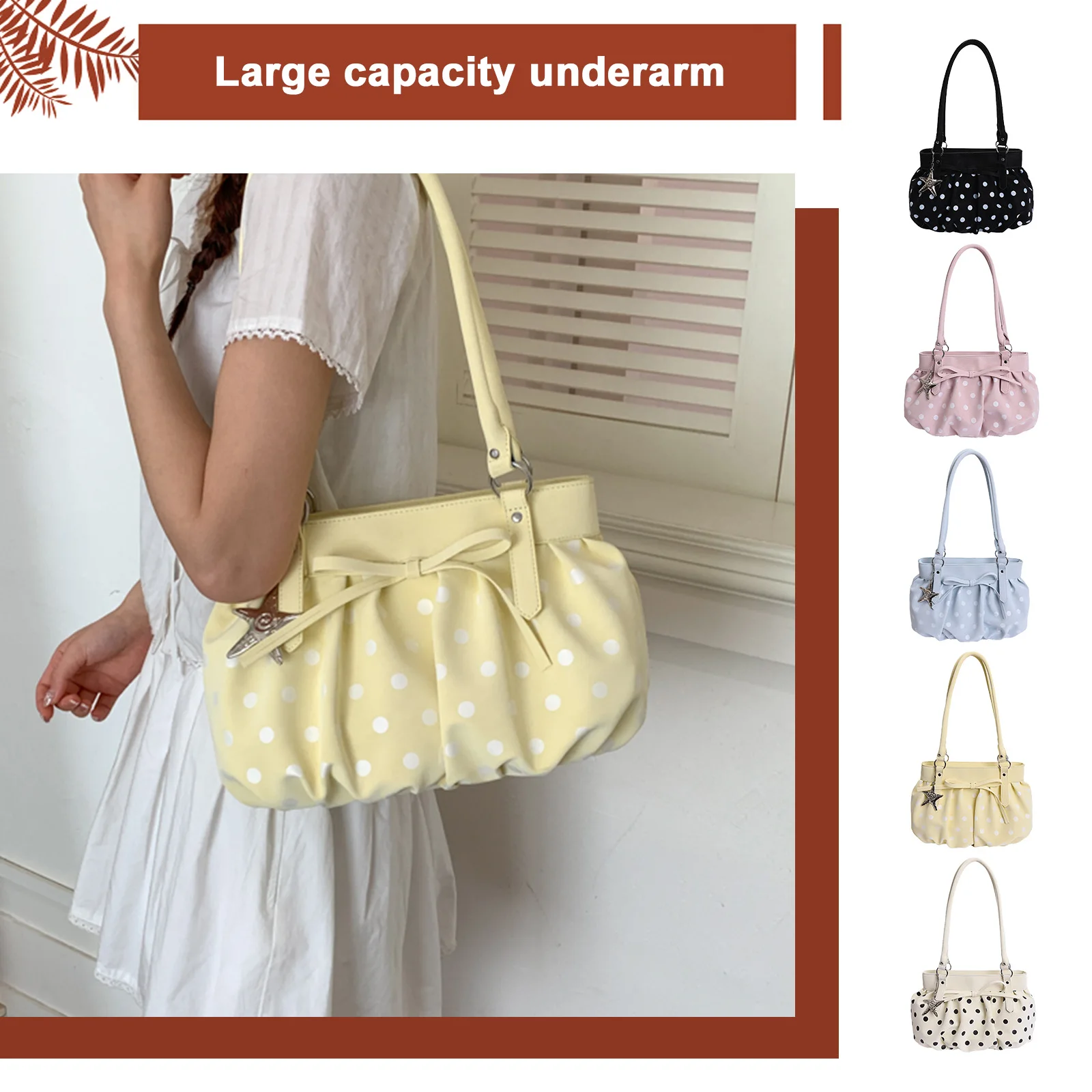 PU Leather Women Leisure Y2k Totes Zipper Closure Stylish Dot Design Handbag Versatil Tote Bag Travel Work Shopping Handbags
PU Leather Women Leisure Y2k Totes Zipper Closure Stylish Dot Design Handbag Versatil Tote Bag Travel Work Shopping Handbags
