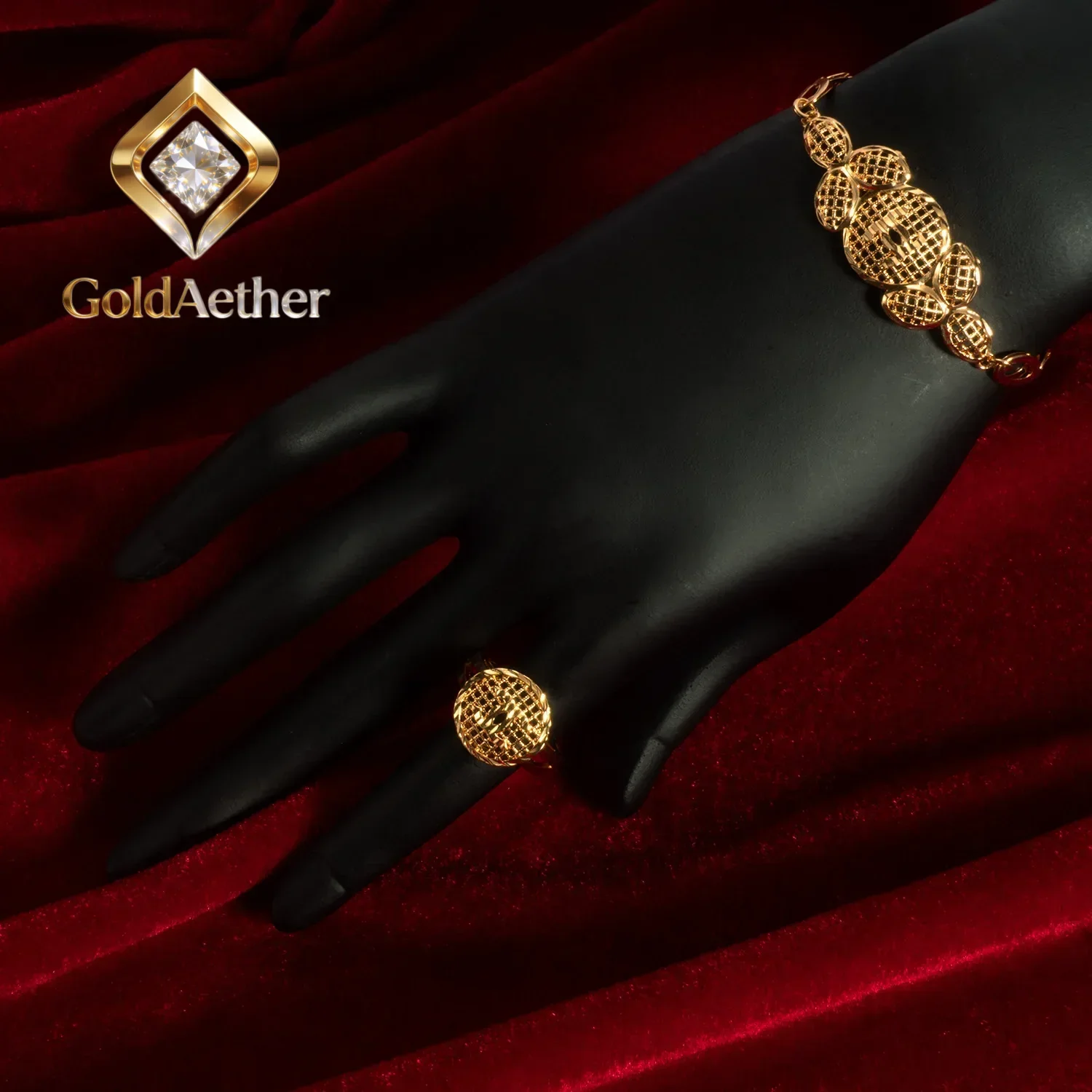 GoldAether Dubai Africa 9999 24K Real Gold Women's Jewelry Set Middle Eastern Bridal Necklace Earring Ring Bracelet Four-Piece S
GoldAether Dubai Africa 9999 24K Real Gold Women's Jewelry Set Middle Eastern Bridal Necklace Earring Ring Bracelet Four-Piece S