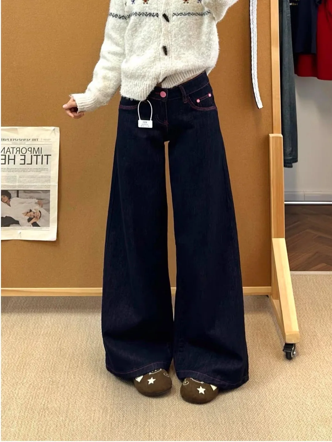 Loose Wide Leg Blue Jeans Women's Spring Straight Floor-Length Trousers Low Waist American Style Casual Vintage Denim Jeans
Loose Wide Leg Blue Jeans Women's Spring Straight Floor-Length Trousers Low Waist American Style Casual Vintage Denim Jeans