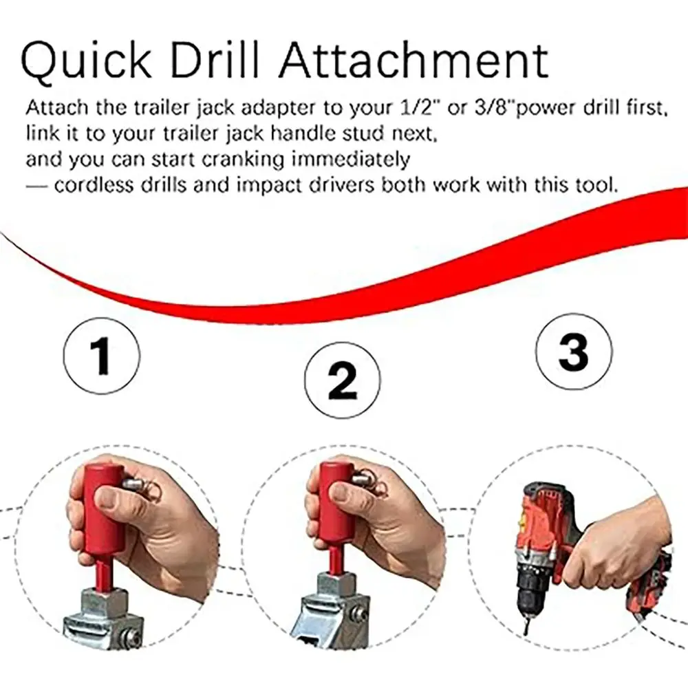 Heavy Duty Trailer Jack Drill Adapter Tool Fast Lifting Effortless Power Drill Crank Handle Durable Drill Attachment
Heavy Duty Trailer Jack Drill Adapter Tool Fast Lifting Effortless Power Drill Crank Handle Durable Drill Attachment