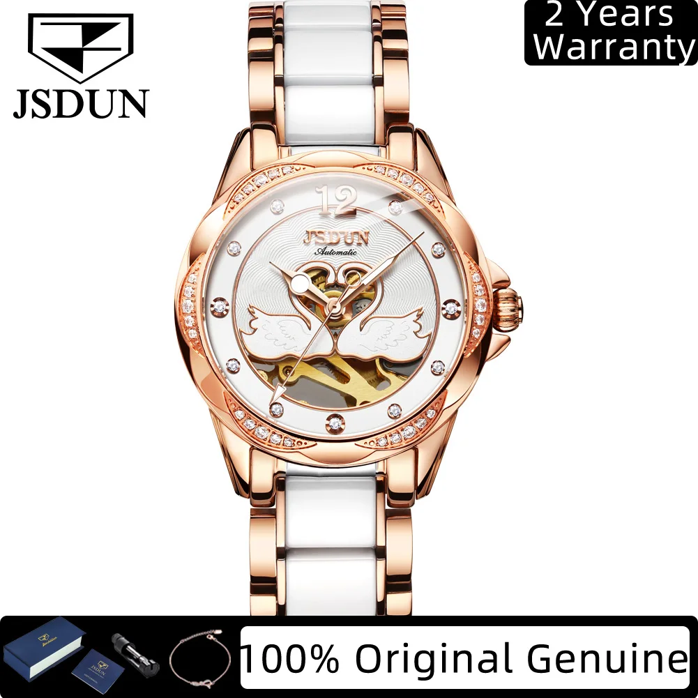 JSDUN 8831, женские часы, водонепроницаемые автоматические механические часы для женщин, часы с керамическим стальным ремешком, синтетическое сапфировое зеркало
JSDUN 8831, женские часы, водонепроницаемые автоматические механические часы для женщин, часы с керамическим стальным ремешком, синтетическое сапфировое зеркало