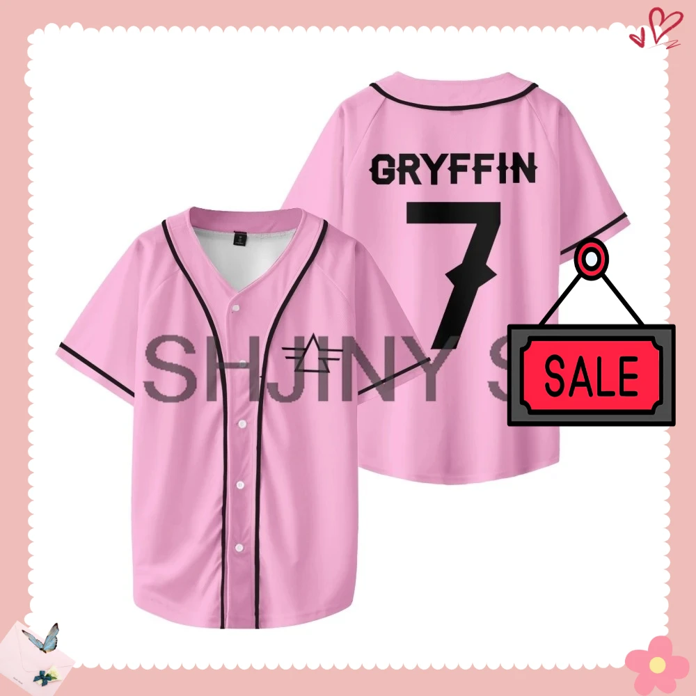 Gryffin Jersey Baseball Jacket Shirts V-Neck Short Sleeve Tee Women Men Streetwear Tops Fashion Clothes Camisetas Masculina
Gryffin Jersey Baseball Jacket Shirts V-Neck Short Sleeve Tee Women Men Streetwear Tops Fashion Clothes Camisetas Masculina