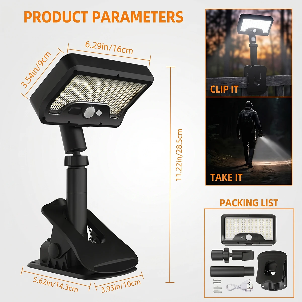 Solar Motion Sensor Outdoor Street Light Waterproof 3 Modes Solar Fence Light 360° Rotatable Clip On Solar Light for Yard Garden
Solar Motion Sensor Outdoor Street Light Waterproof 3 Modes Solar Fence Light 360° Rotatable Clip On Solar Light for Yard Garden