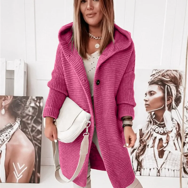 New Women's Hooded Knitted Sweater Autumn and Winter Loose Warm Knitted Cardigan Fashion Female Casual Sweaters Knitted Jacket
New Women's Hooded Knitted Sweater Autumn and Winter Loose Warm Knitted Cardigan Fashion Female Casual Sweaters Knitted Jacket