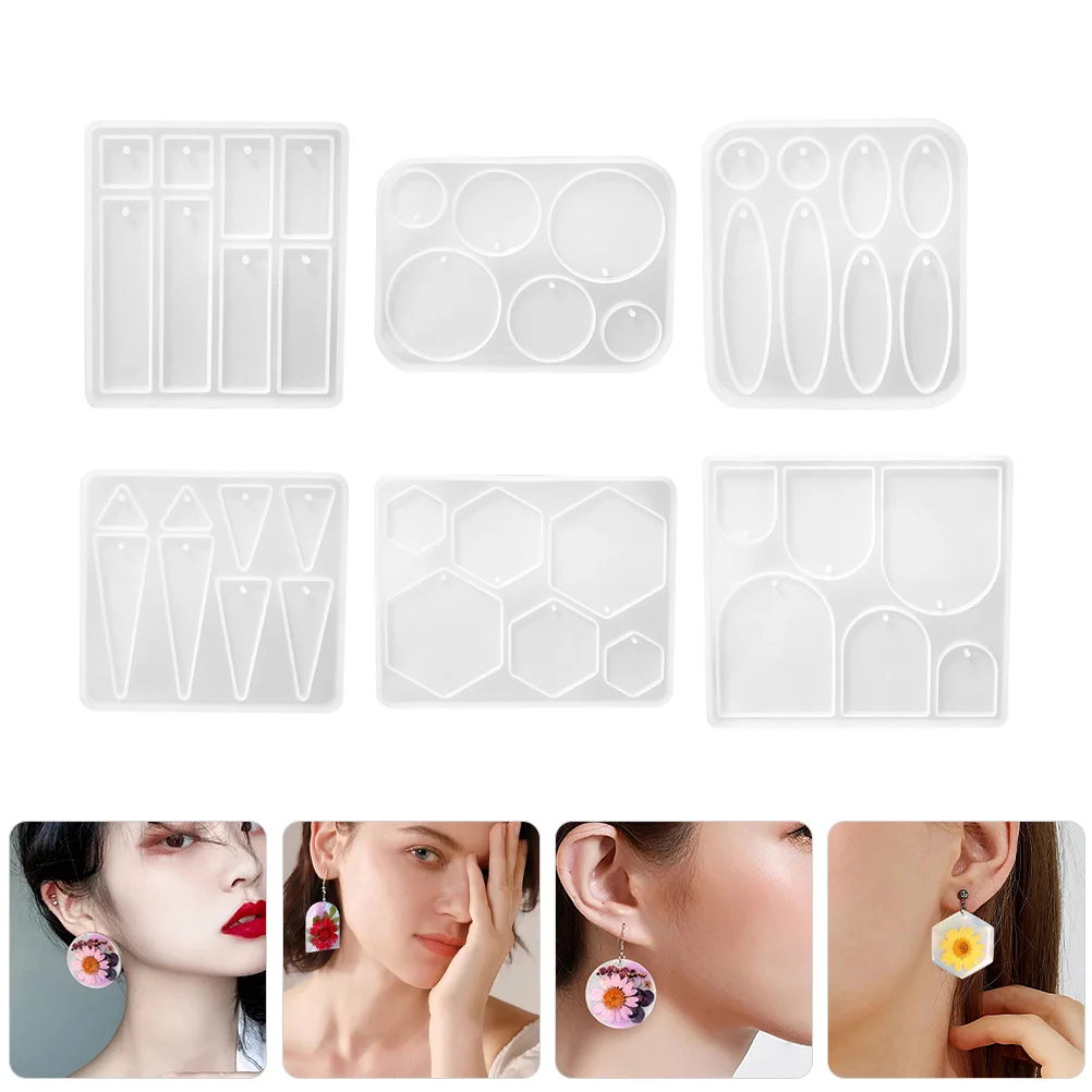 6pcs Silicone Earring Mold Diy Jewelry Making Crystal Resin Pendant Casting Mold Hanging Adornment Craft Molds For Epoxy
6pcs Silicone Earring Mold Diy Jewelry Making Crystal Resin Pendant Casting Mold Hanging Adornment Craft Molds For Epoxy