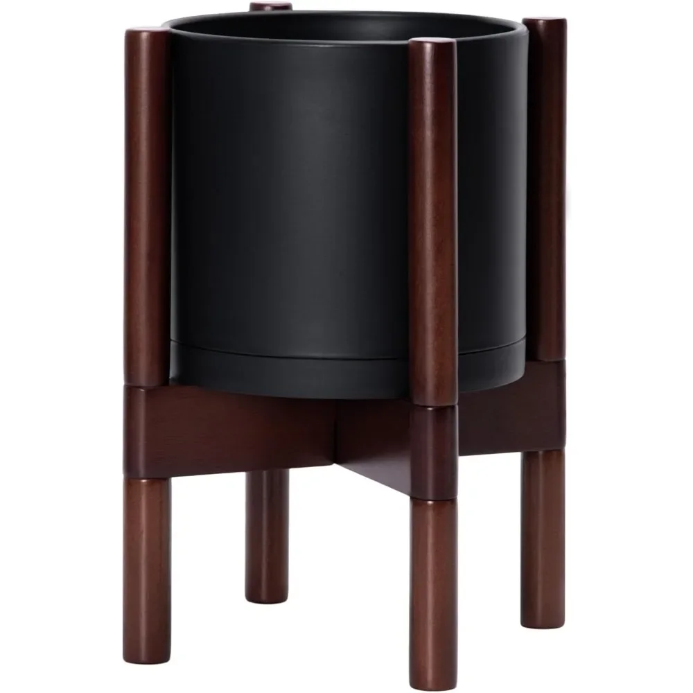Planter Pot with Stand - Plastic Cylinder Flower Pot with Wood Planter Holder for Indoor
Planter Pot with Stand - Plastic Cylinder Flower Pot with Wood Planter Holder for Indoor