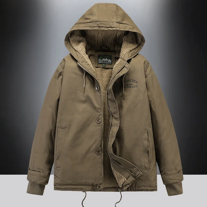 Winter Thiened Lamb Velvet Cotton Jaet Men's Fce Lined Hooded Casual Outerwear Pure Cotton Workwear Sle Youth Leisur...
Winter Thiened Lamb Velvet Cotton Jaet Men's Fce Lined Hooded Casual Outerwear Pure Cotton Workwear Sle Youth Leisur...