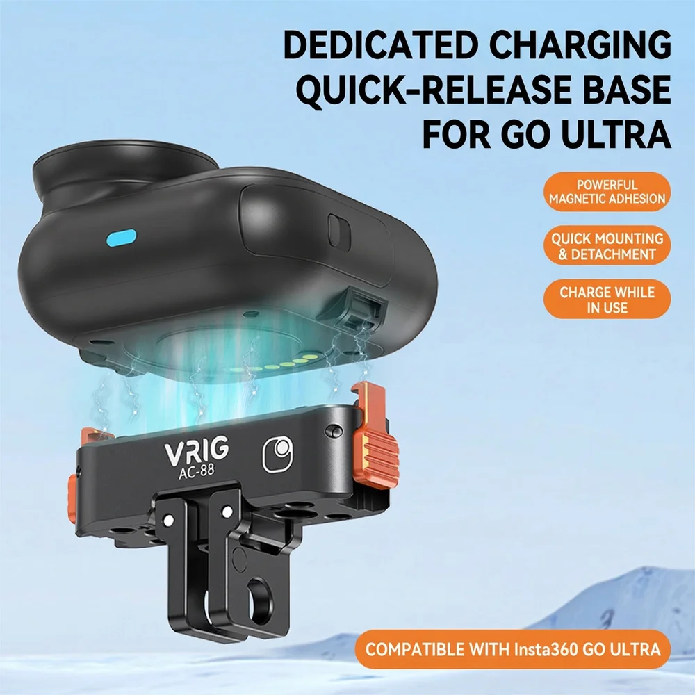 VRIG Magnetic Quick Release Adapter for Insta360 GO Ultra Action Camera Aluminum Mount Expansion Base w 1/4" /2-prong for Tripod
VRIG Magnetic Quick Release Adapter for Insta360 GO Ultra Action Camera Aluminum Mount Expansion Base w 1/4" /2-prong for Tripod