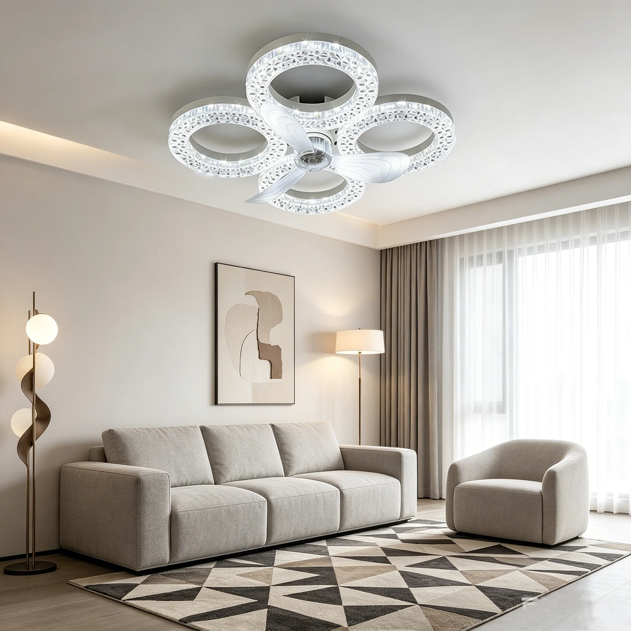 Dual Base Ceiling Fan Light E27 Stepless Dimmable 3 Speeds Timer Remote LED Lamp for Bedroom Living Room Kitchen Home Decor
Dual Base Ceiling Fan Light E27 Stepless Dimmable 3 Speeds Timer Remote LED Lamp for Bedroom Living Room Kitchen Home Decor