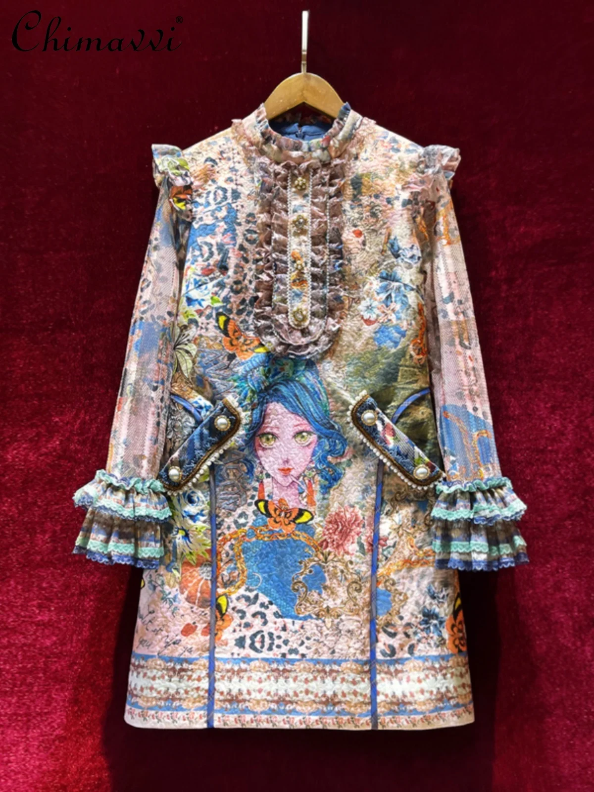 French Court Style Elegant Retro Long-Sleeved Dress Women Spring Autumn New High-end Printed Round Neck Slim Ladies Mini Dress
French Court Style Elegant Retro Long-Sleeved Dress Women Spring Autumn New High-end Printed Round Neck Slim Ladies Mini Dress