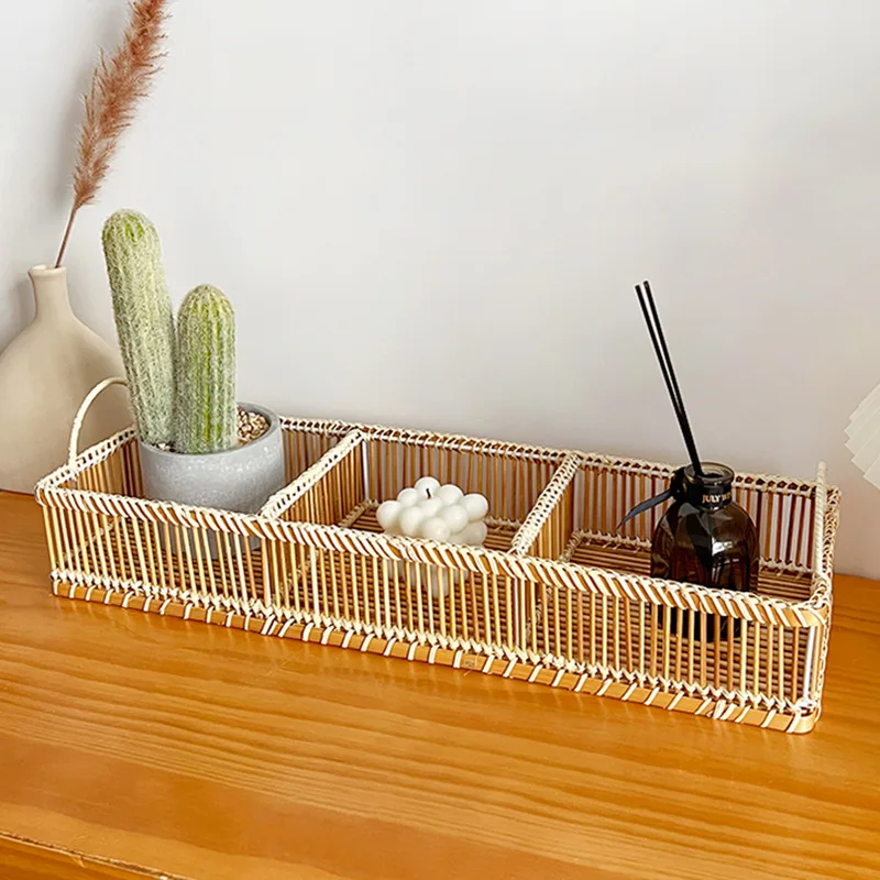 Rattan woven partitioned storage desktop square tray, Nordic Ins style light luxury storage rack, cosmetics storage storage
Rattan woven partitioned storage desktop square tray, Nordic Ins style light luxury storage rack, cosmetics storage storage