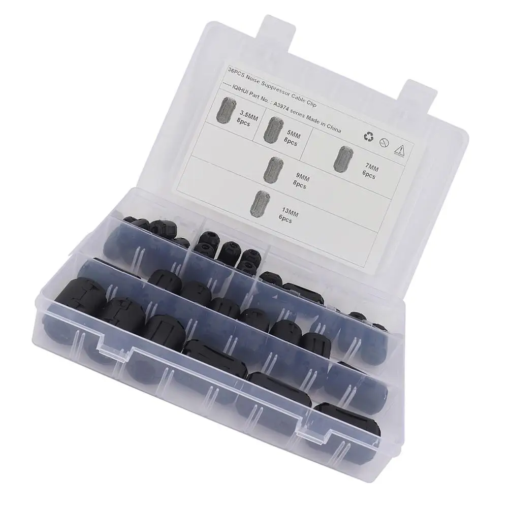 36 Pcs Anti-interference Degaussing Ring Removable Ferrite Core Magnetic Cord Black
36 Pcs Anti-interference Degaussing Ring Removable Ferrite Core Magnetic Cord Black