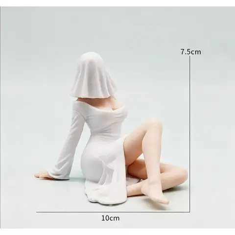 SS Sexy 3D Mysterious Statue Gothic White Robe Queen Figure Bookshelf Sculpture Elegant Sitting Statues Desktop Ornaments Gifts