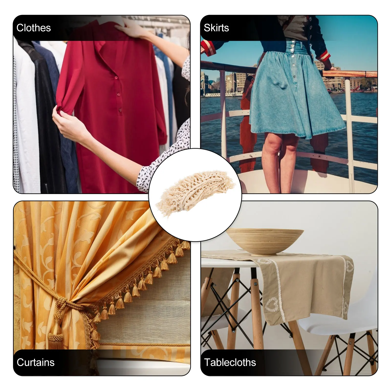 Tassel Beard Lace Trim Decorative Fringe Wear Resistant Material DIY Apparel Craft Macrame Curtains Bow Tie H made Embellishment
Tassel Beard Lace Trim Decorative Fringe Wear Resistant Material DIY Apparel Craft Macrame Curtains Bow Tie H made Embellishment