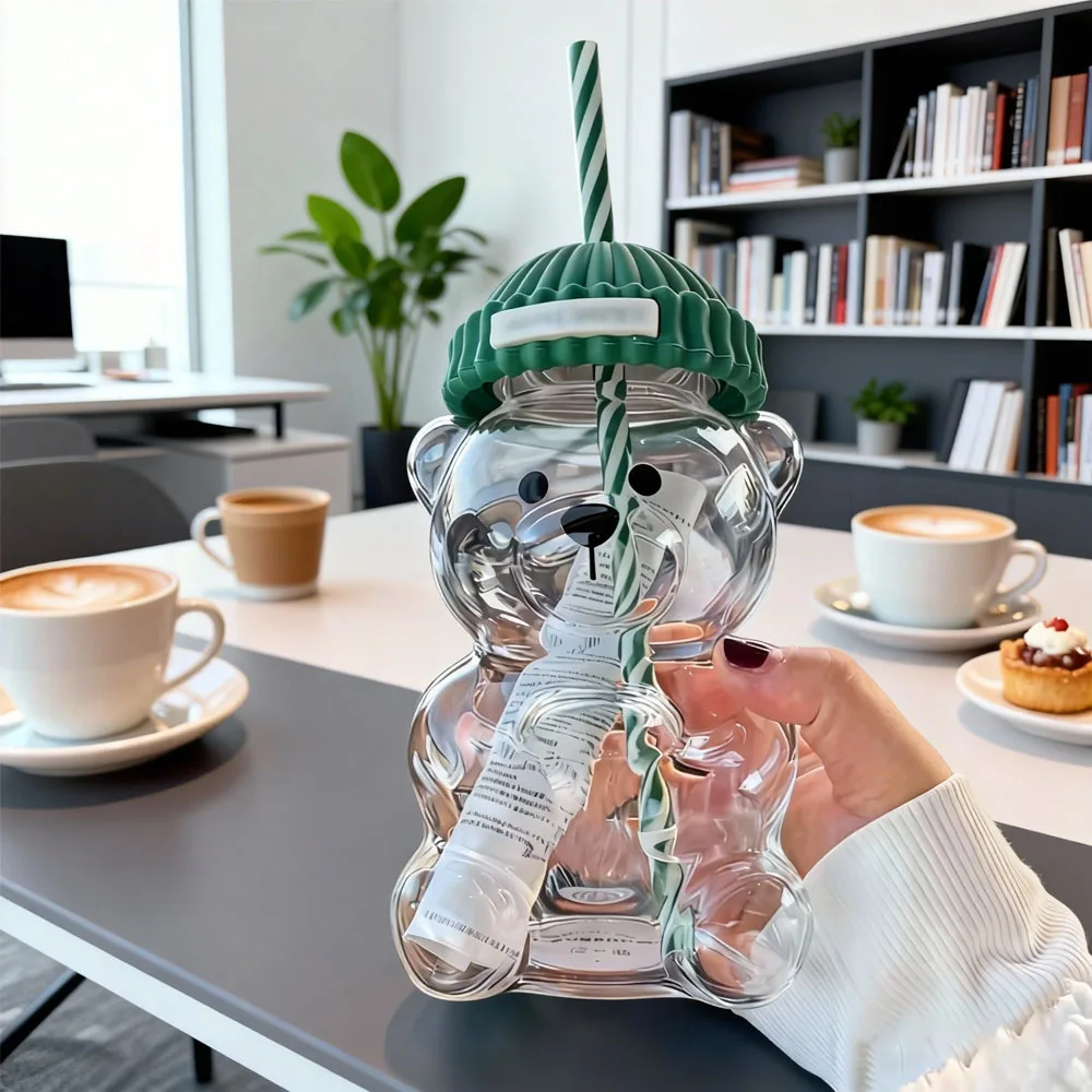 Cute Bear Shaped Coffee Mug 500ML Cartoon Glass Cup With Straw Transparent Cup Birthday Christmas Gift for Women Kids Friends
Cute Bear Shaped Coffee Mug 500ML Cartoon Glass Cup With Straw Transparent Cup Birthday Christmas Gift for Women Kids Friends
