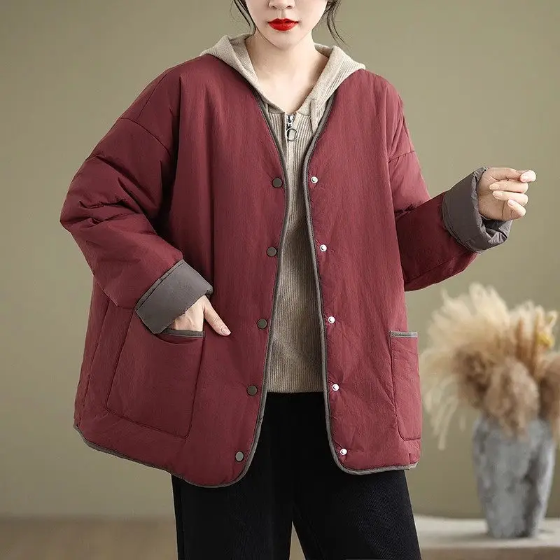 Casual Quilted Coat 2025 Spring Winter Clothing Art Retro Korean Edition Large Size Loose Thickened Warm Cotton Jacket A830
Casual Quilted Coat 2025 Spring Winter Clothing Art Retro Korean Edition Large Size Loose Thickened Warm Cotton Jacket A830