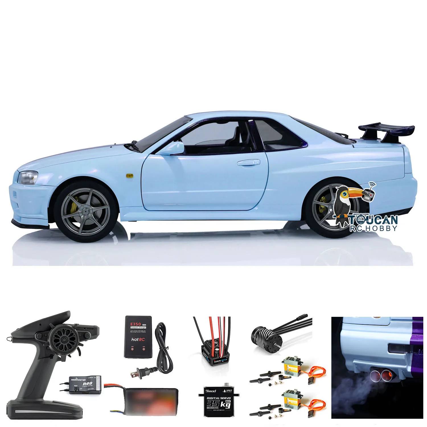 Capo 1/8 4WD RC Racing Car R34 Высокоскоростной металлический RTR Drift Car со звуковой дымовой системой Модель с дистанционным управлением для взрослых
Capo 1/8 4WD RC Racing Car R34 Высокоскоростной металлический RTR Drift Car со звуковой дымовой системой Модель с дистанционным управлением для взрослых