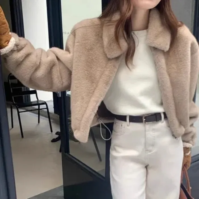 Chic Thiened Cotton Jaet Women's Retro Sli Collar Zipper Rabbit Fur Coat Long Sve Lantern Sve Regular Length
Chic Thiened Cotton Jaet Women's Retro Sli Collar Zipper Rabbit Fur Coat Long Sve Lantern Sve Regular Length