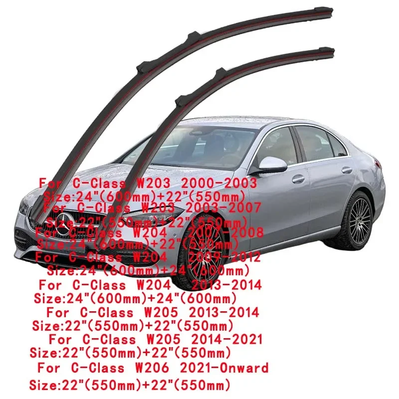 For Mercedes Benz C-Class 2000-2024 W203 W204 W205 W206 C Class Car Windshield Wiper Blade Front Windscreen Windshield Brushes
For Mercedes Benz C-Class 2000-2024 W203 W204 W205 W206 C Class Car Windshield Wiper Blade Front Windscreen Windshield Brushes