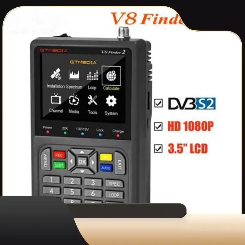 GTMEDIA V8 Finder2 Satellite Signal Finder FTA DVB-S/S2/S2X LCD Screen Receiver Satellite Finder Meter EU Plug Durable-T44C
GTMEDIA V8 Finder2 Satellite Signal Finder FTA DVB-S/S2/S2X LCD Screen Receiver Satellite Finder Meter EU Plug Durable-T44C