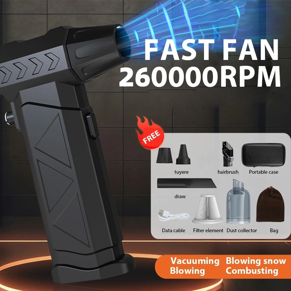 Turbo Fan Rechargeable Blower 260000RPM 53m/s Brushless Powerful Air Blower Turbo Jet Fan Portable Dust Fan Electric Dryer Tools
Turbo Fan Rechargeable Blower 260000RPM 53m/s Brushless Powerful Air Blower Turbo Jet Fan Portable Dust Fan Electric Dryer Tools