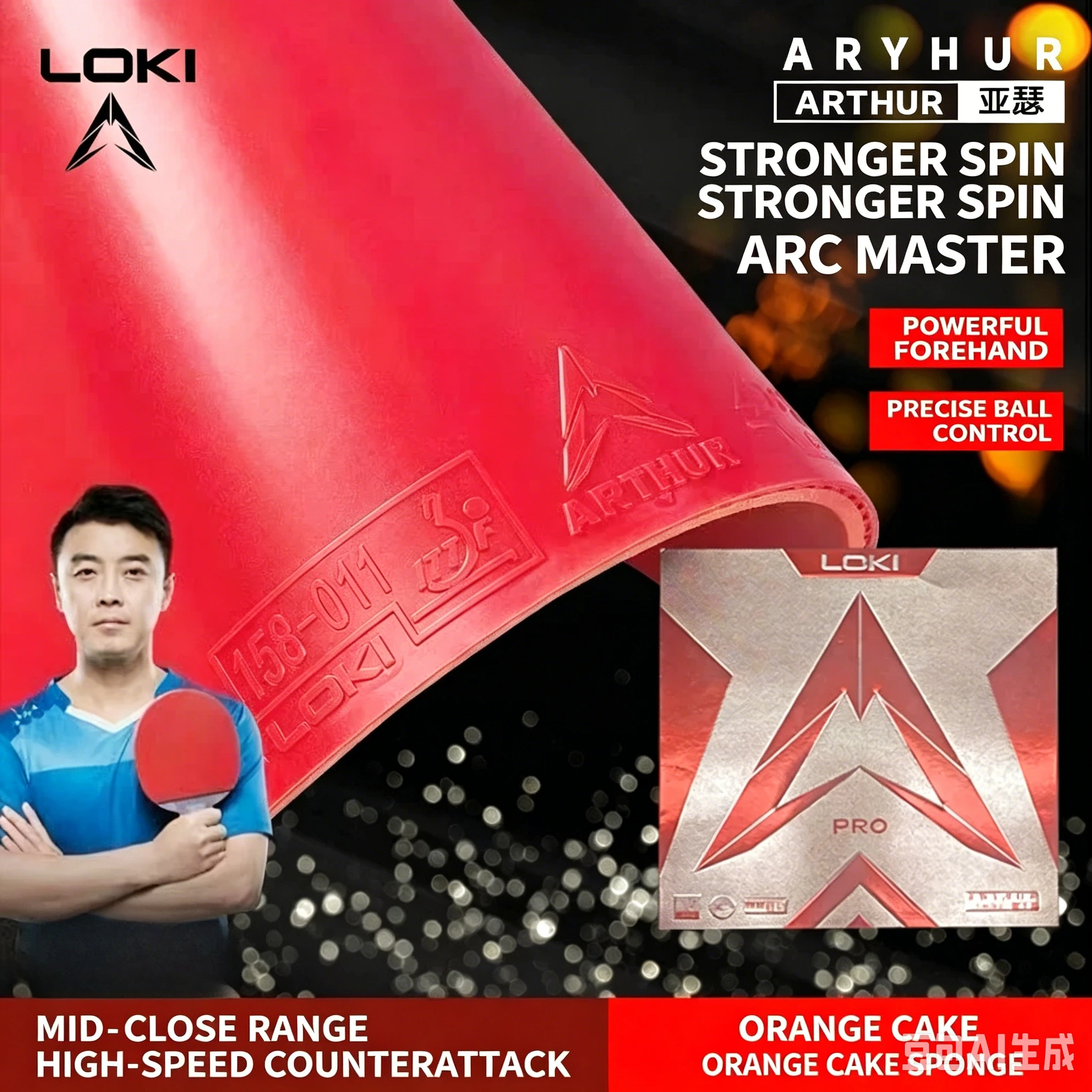 LOKI Arthur China PRO Upgraded Table Tennis Rubber Pips-in Super Sticky Ping Pong Rubber for Forehand ITTF Approved Loop Rubber
LOKI Arthur China PRO Upgraded Table Tennis Rubber Pips-in Super Sticky Ping Pong Rubber for Forehand ITTF Approved Loop Rubber