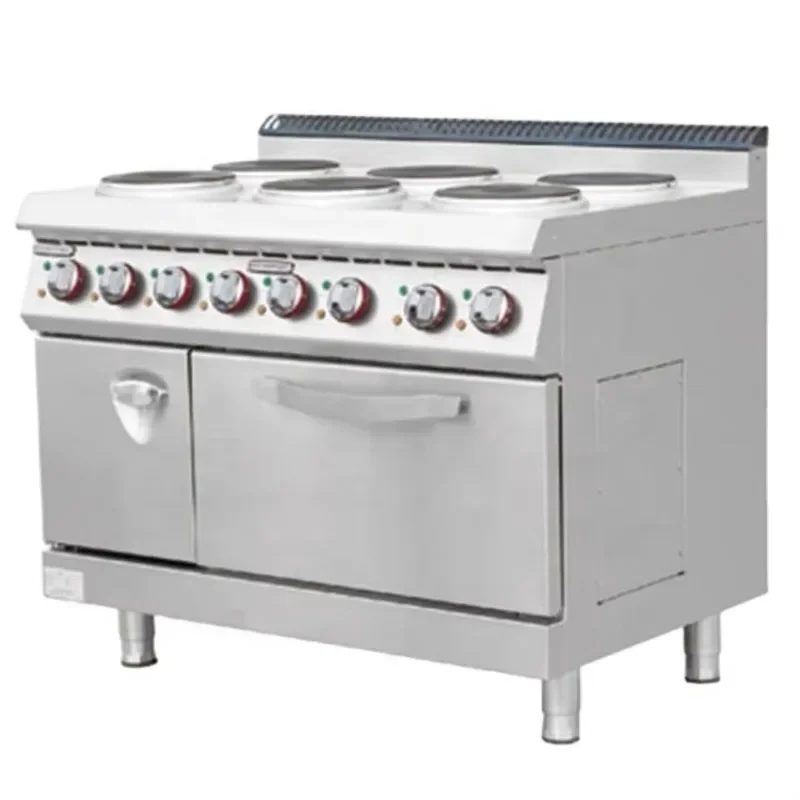 Commercial electric cooker Stainless steel kitchen equipment Electric 6-burner cooker Electric cooker with oven and cabinets
Commercial electric cooker Stainless steel kitchen equipment Electric 6-burner cooker Electric cooker with oven and cabinets