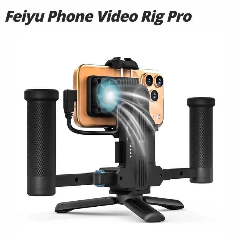 FeiyuTech Phone Video Rig Pro for iPhone 17 16 15Pro/Pro Max ProRes 4K Filmmaking Cage with ExternalStorage Hub,Cooling Fan