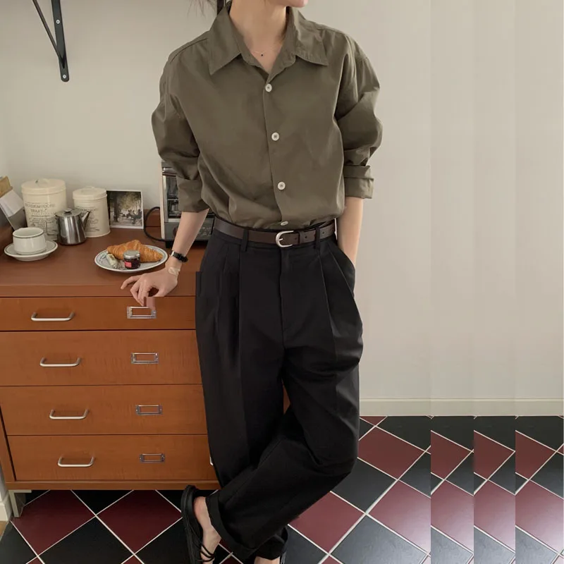 Retro Green Long Sleeve Women's Shirt Inner Wear Neutral Style Collar Button down Top Trendy Commute Fashion Spring Autumn
Retro Green Long Sleeve Women's Shirt Inner Wear Neutral Style Collar Button down Top Trendy Commute Fashion Spring Autumn