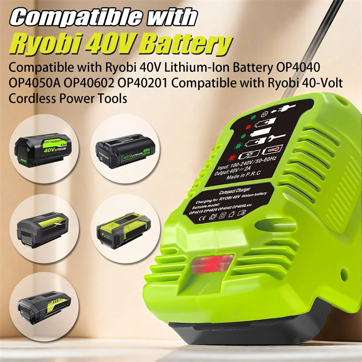 Mini Charger for Ryobi 40V Battery Charger OP4040 OP4050 OP4050A OP40601 OP4026 OP4015 OP4030 Fast Charger US Plug HOT
Mini Charger for Ryobi 40V Battery Charger OP4040 OP4050 OP4050A OP40601 OP4026 OP4015 OP4030 Fast Charger US Plug HOT