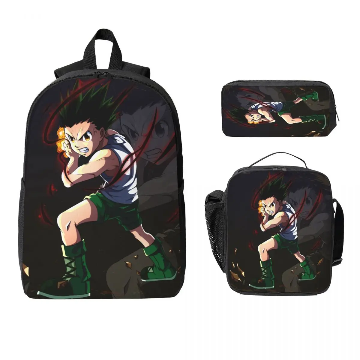Gon Freecss Hunter X Hunter merch Backpack Set for Boy Girl Pen Bags Bookbag Sets with Lunch Box For School Students Daypack
Gon Freecss Hunter X Hunter merch Backpack Set for Boy Girl Pen Bags Bookbag Sets with Lunch Box For School Students Daypack