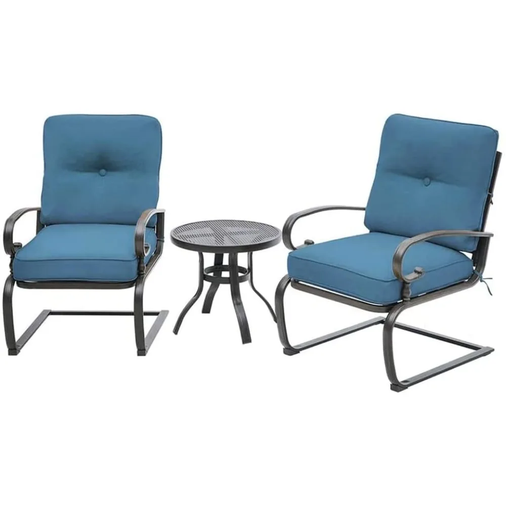 Outdoor Furniture 3Pcs Patio Bistro Set, Springs Motion Chairs and Bistro Round Table Set, Metal Small Patio Conversation Set w
Outdoor Furniture 3Pcs Patio Bistro Set, Springs Motion Chairs and Bistro Round Table Set, Metal Small Patio Conversation Set w