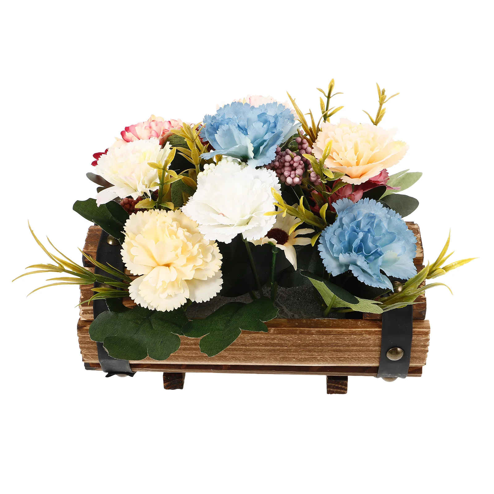 Vintage Wooden Flowerpot Artificial Carnations Random Colors OutdoorRetro Style Stability Brackets Balcony Garden Decor
Vintage Wooden Flowerpot Artificial Carnations Random Colors OutdoorRetro Style Stability Brackets Balcony Garden Decor