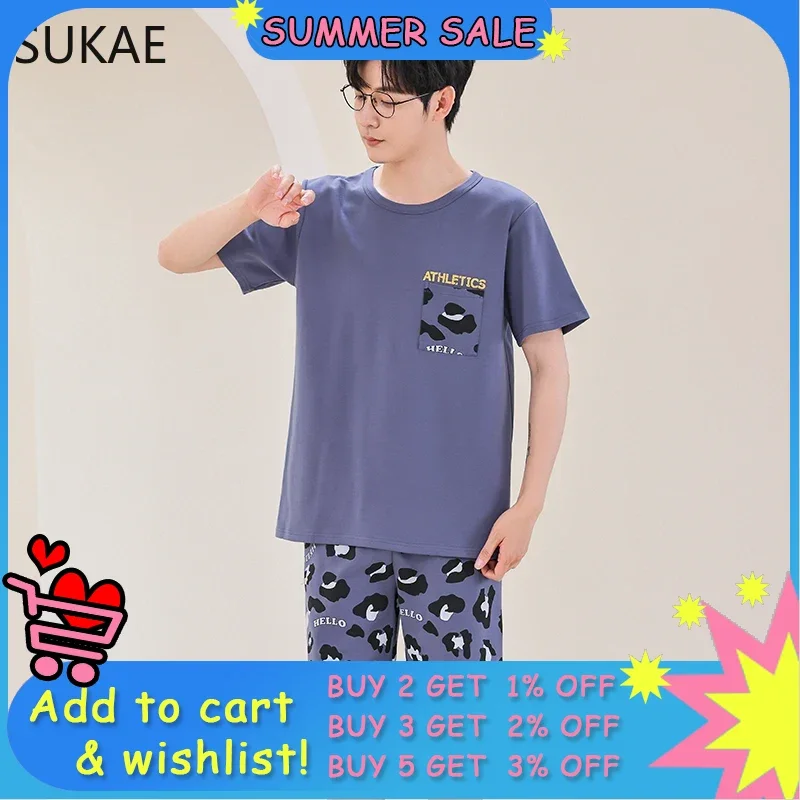 SUKAE Men Pajamas Set Summer Cotton L-5XL Man Sleepwear Minimalist Style Shorts Leisure Homewear Fashion Boys Nightwear Pijamas
SUKAE Men Pajamas Set Summer Cotton L-5XL Man Sleepwear Minimalist Style Shorts Leisure Homewear Fashion Boys Nightwear Pijamas