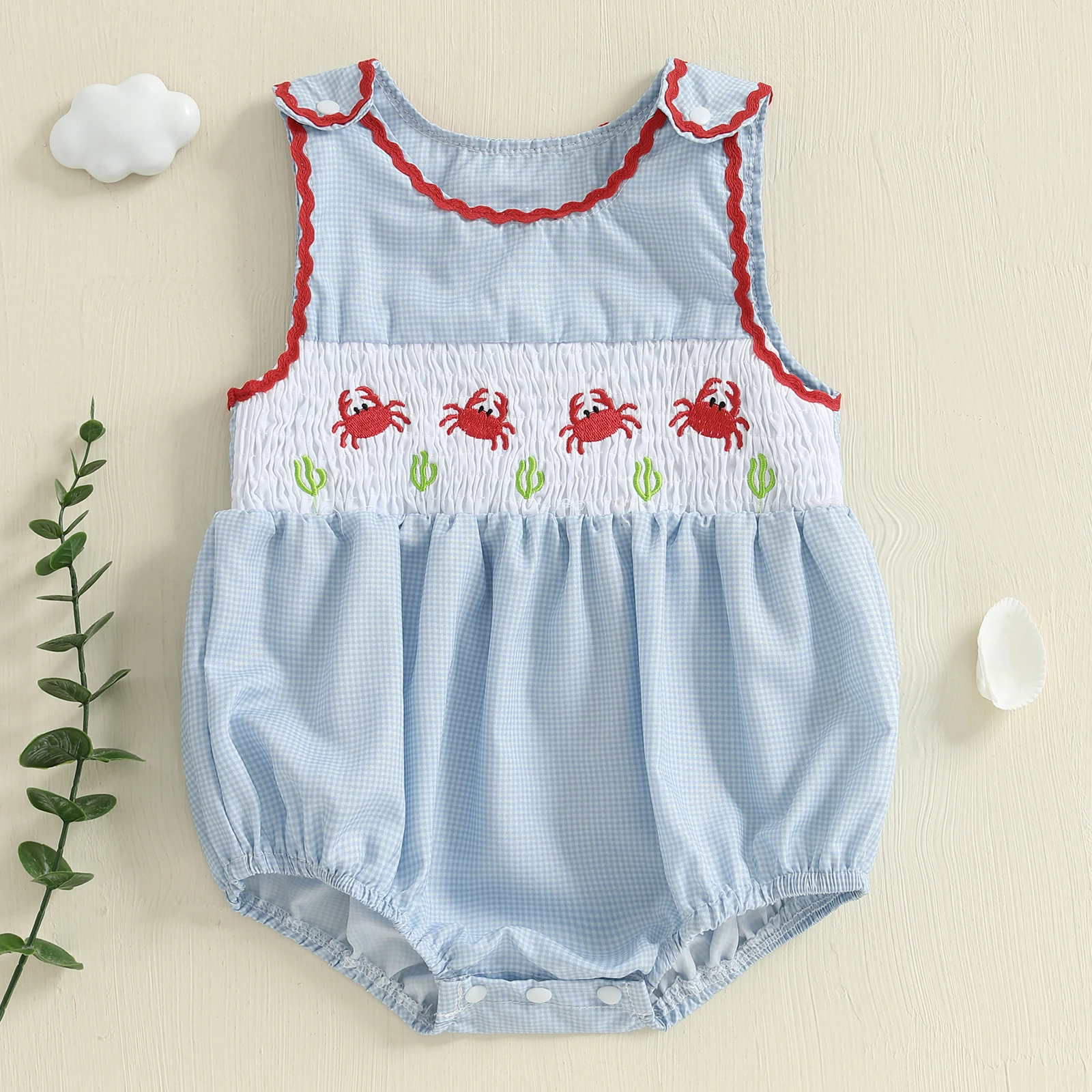 2025-04-25 Lioraitiin Summer Baby Boys Plaid Romper Overalls Crab Embroidery Sleeveless Round Neck Jumpsuit
2025-04-25 Lioraitiin Summer Baby Boys Plaid Romper Overalls Crab Embroidery Sleeveless Round Neck Jumpsuit