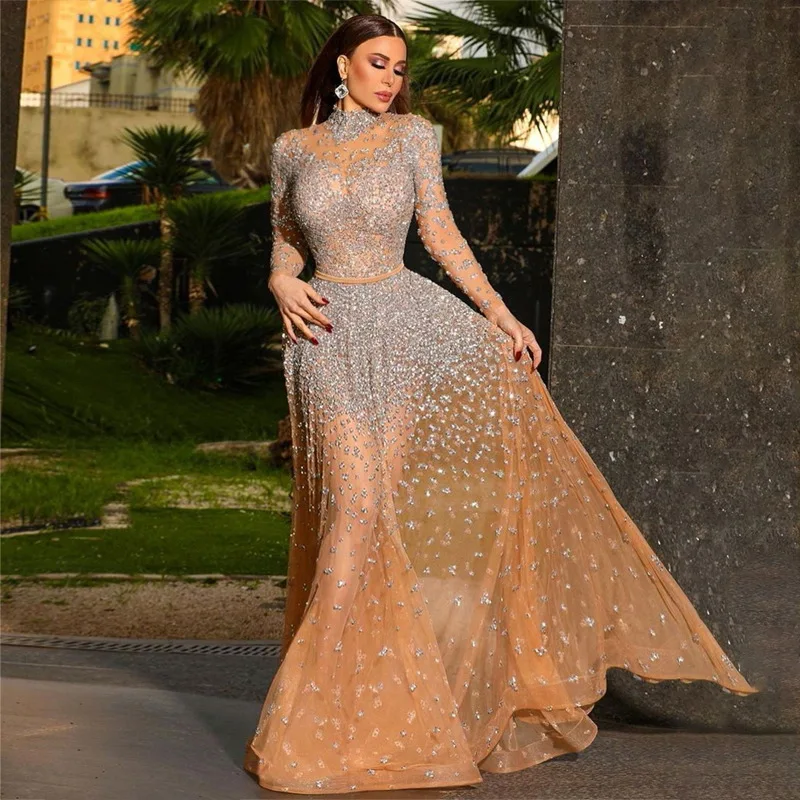 2023 New arrival fashion stand neck sexy slim fit elegant gown long sleeved temperament casual ladies evening dress
2023 New arrival fashion stand neck sexy slim fit elegant gown long sleeved temperament casual ladies evening dress