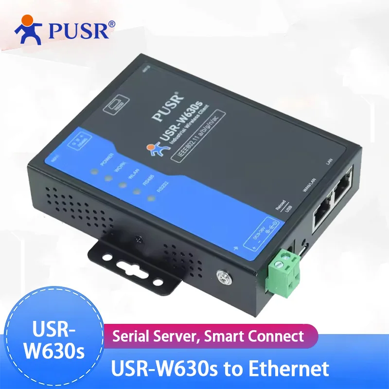 USR-W630s Industrial Grade Dual Band WIFi5 Wireless Client Modbus Gateway MQTT 2 Ethernet ports rs232 rs485 to WiFi Converter
USR-W630s Industrial Grade Dual Band WIFi5 Wireless Client Modbus Gateway MQTT 2 Ethernet ports rs232 rs485 to WiFi Converter